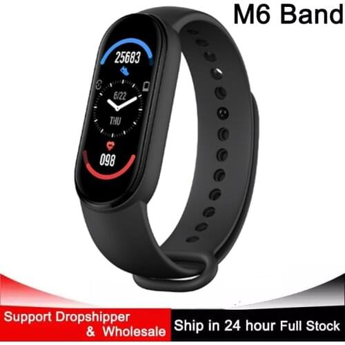 2021 New Smart Watch Women Men Bluetooth Fitness Tracker Heart Rated Monitor Sports Watches M6 Smart Band Clock For Android Ios