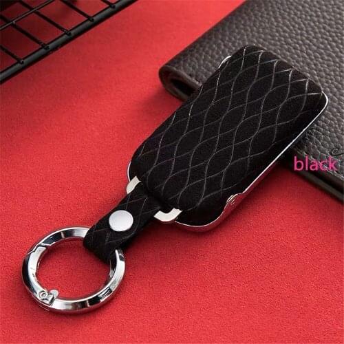 New key case cover keychain Genuine Leather Galvanized Alloy For Mitsubishi Outlander Lancer 10 Pajero Sport ASX RVR L200