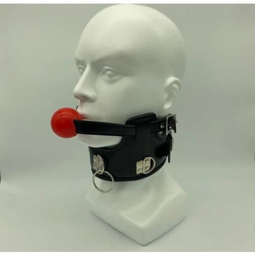 Slave Bondage Leather Choker Necklace Erotic Accessory with Silicone Gag Ball Sex Toys for Fetish Bdsm Adults Games Sexyshop