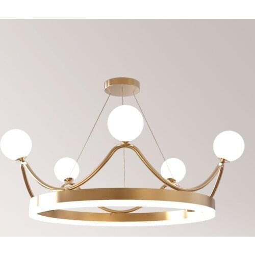 Simple living room chandelier bedroom creative personality crown chandelier ring designer lamps