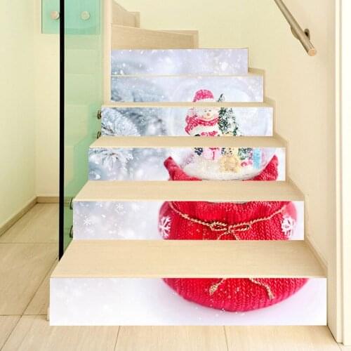 Christmas 3D Crystal Waterproof Wall Sticker Removable Creative Bedroom Stairs Decorative Shop Home Decor Customized