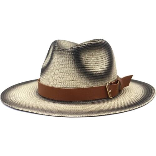 Sun hat for women summer hats outdoor travel tourism sun hat spring and summer British style spray paint jazz straw hat HZ31