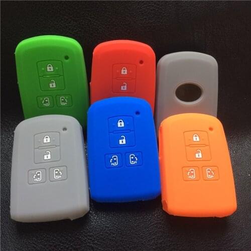 Silicone rubber key case cover for TOYOTA Sienta Alphard Voxy Noah Esquire Vellfire Harrier Estima 4 Button remote key