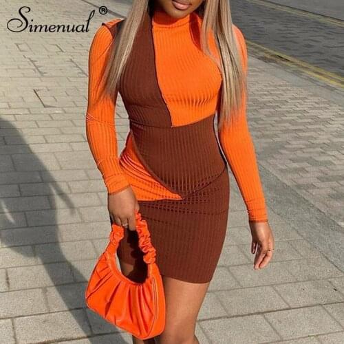 Модные вязаные платья Simenual China At AliExpress