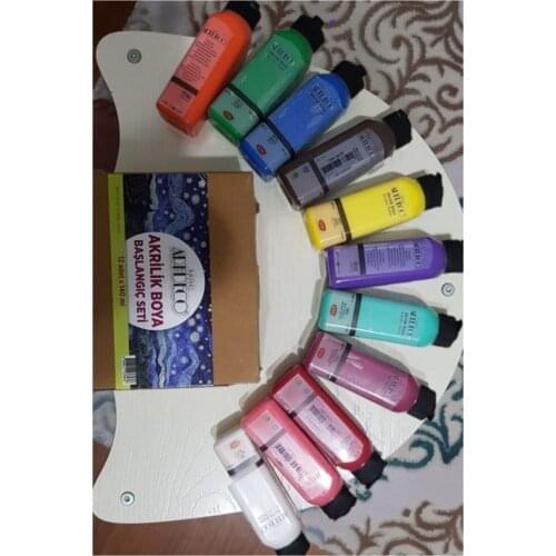 Acrylic Paint Starter Kit 12x140 Ml main colors acrylic paint set high quality glass bottle hobby painting picture glass painting