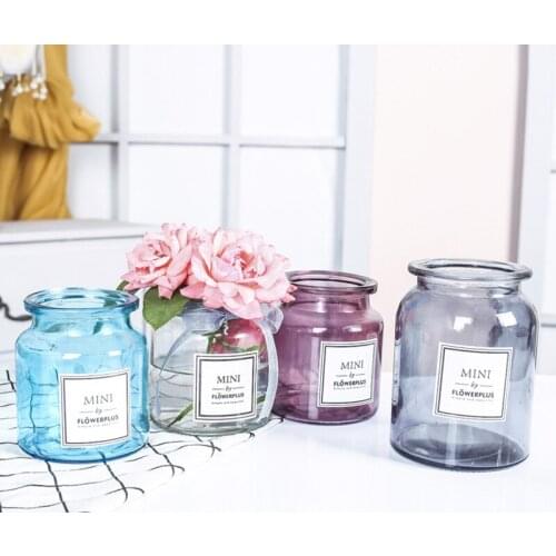 Nordic Design Glass Vase European Decoration Home Flower Vase Flower Arrangement Hydroponic Tabletop Vase For Flower Decoration