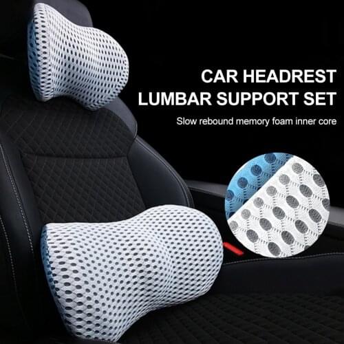 Car Headrest Neck Pillow Support Lumbar Pillow Memory Foam Universal Head Back Support Cushion For Car Interior Accessories Tool