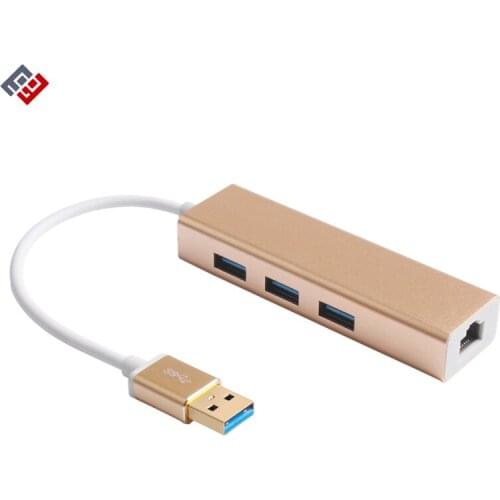 IM USB to RJ45 Lan Gigabit Ethernet USB Cable Interface Converter with 3-Port 3.0 High Speed HUB Expansion