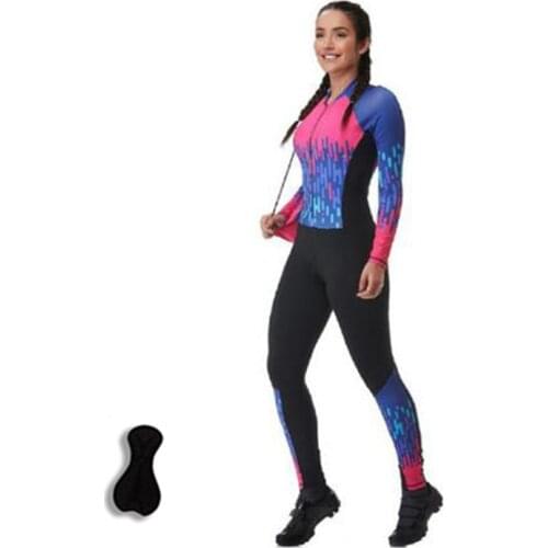 2021 Womens Triathlon Long Sleeve Cycling Jersey Sets, Skinsuit Maillot Ropa Ciclismo Bicycle Clothing Bike Clothes Go Jumpsuit