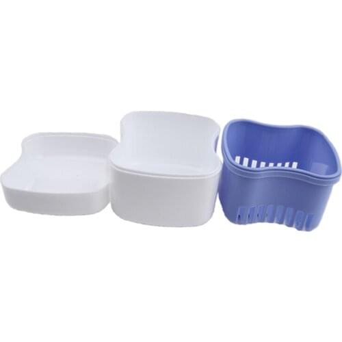 1 Boxs Dental False Tooth Storage Box Double Layer With Filter Screen Denture Care Bath Box Case Drainer Container