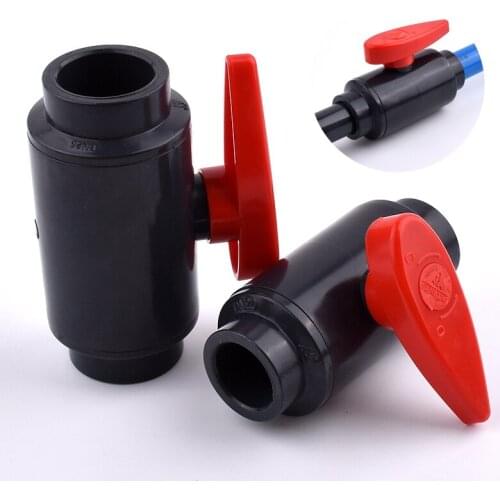 1Pc 20mm To 110mm Straight Trough Grey PVC Ball Valve For PE PPR Connecting High Quality Garden Home Watering Valve Connector