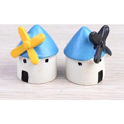 1pc Creative 3cm Windmill House Miniature Fairy Garden Micro Moss Landscape Terrarium Accessories Figurines For Home Decor