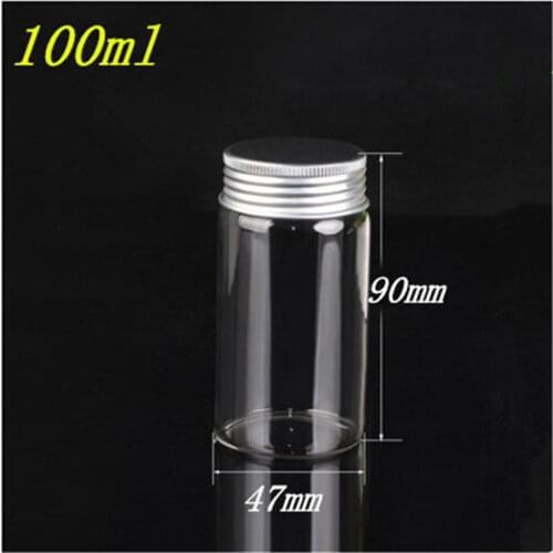 12 pcs 47x90 mm 100 ml Aluminum Screw Cap Candy Bottles Wishing Stars Glass Bottles Decorative Jars Glass Containers