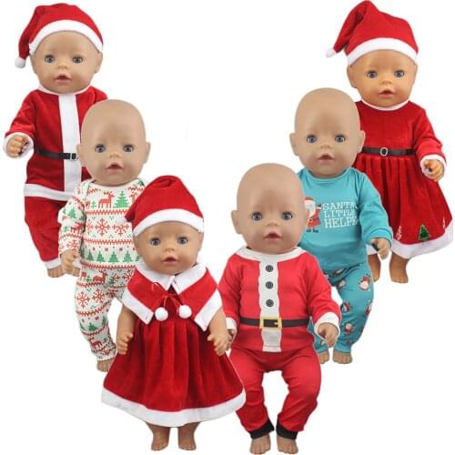 2020 lovely Christmas Set Fit For 43cm Baby Doll 17 Inch Reborn Baby Doll Clothes, Shoes are not included