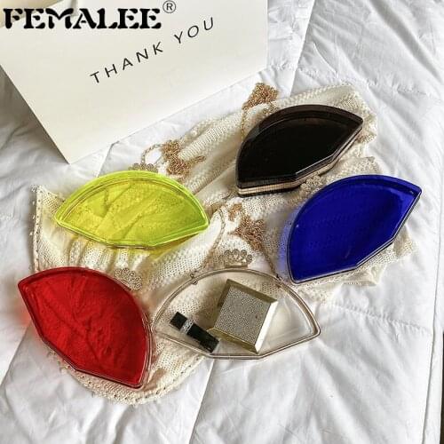 2021 Fashion Clear Shell Handbag Korean Personality PVC Chain Crossbody Bags Women Casual Party Box Totes New Designer Bolsa Sac