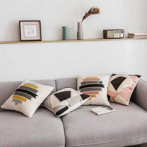 45x45cm Geometry Sofa Pillowcase Pink Cushion Cover Throw Pillow Case Home Sofa Bed Chair Decoration 17.72x 17.72inch