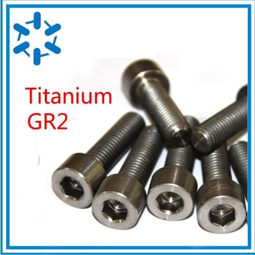 500-1000pcs/DIN912 5*12/4*12 GR2 Titanium internal hex screws socket head cap screw DIN934 M4 Hex nuts DIN125 pure ti M5 washers