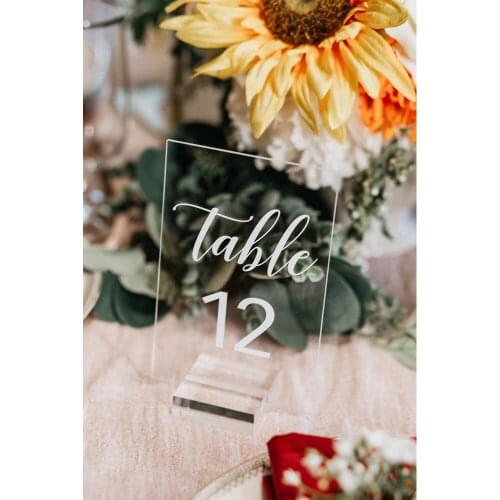 Acrylic Number (1-20) Table Number Signs for Wedding Party Decor Birthday Geometric Table Seat Card Roman Numerals
