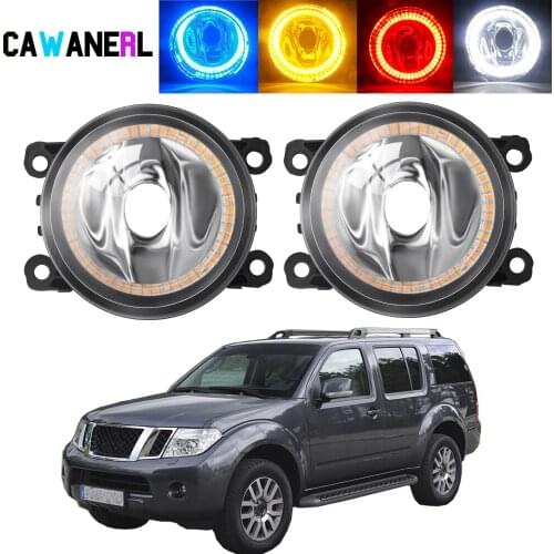 2 Pieces Car Angel Eye Fog Light Assembly For Nissan Pathfinder R51 2005-2012 Halo Ring DRL Fog Daytime Running Lamp H11 20W 12V