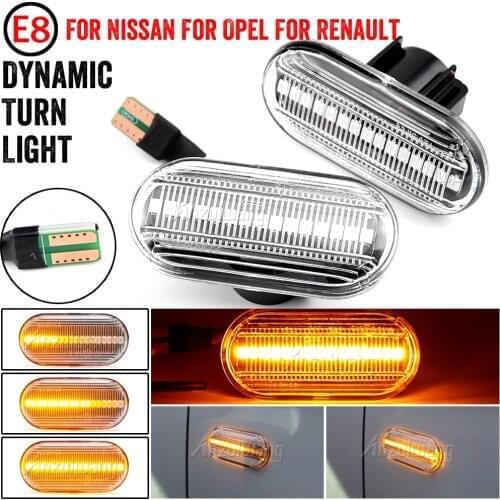 For Dacia Duster Dokker Lodgy Renault Megane Clio 1 Nissan Opel Smart Fortwo 453 Side Maker Car LED Dynamic Turn Signal Light