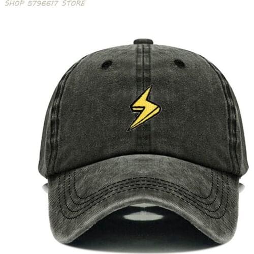 Lightning Washed Cotton High Quality Embroidery Dad Hat For Men Women Baseball Cap golf caps Snapback Caps Dropshipping