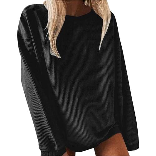 Plus Size Womens Tops And Blouses Womens Tops Solid Knitted Long Sleeve Loose Casual Blouse Tops Blusas Mujer De Moda 2021