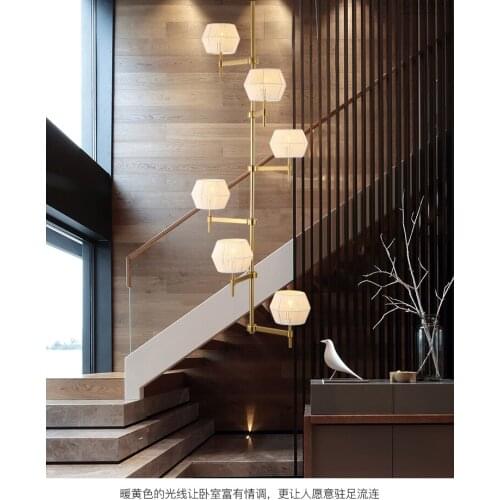 Light luxury modern new Chinese style exhibition hall, club house, restaurant villa, spiral staircase large chandelier