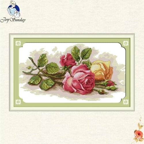 Una cesta de rosas contadas punto de cruz 11CT 14CT conjunto de punto de cruz de flores al por mayor Kit de costura de bordado