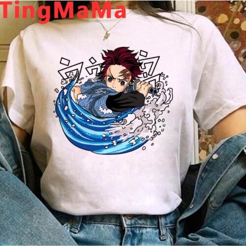 Demon Slayer Kimetsu No Yaiba Tanjirou Kamado tshirt women harajuku graphic tees women kawaii white t shirt t-shirt tumblr
