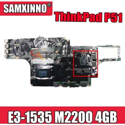 For Lenovo ThinkPad P51 laptop Mainboard with E3-1535 CPU M2200 4GB GPU tested 100% working FRU 01AV367