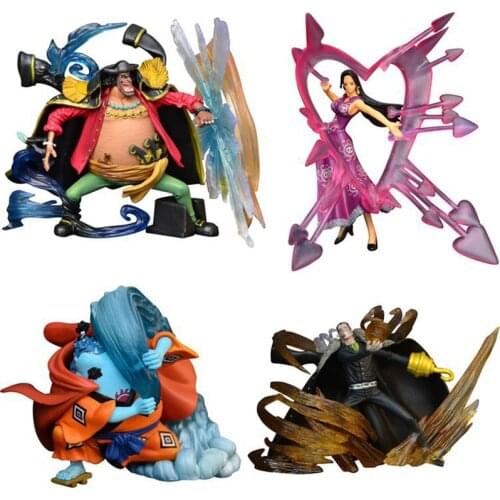 4pcs/Set ONE PIECE Oka Shichibukai Collect Ornaments Marshall D Teach Jinbe Sir Crocodile Boa Hancock Action Figure Model Toys