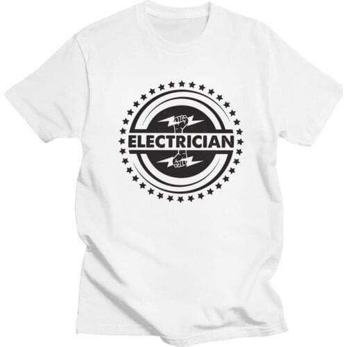 Handsome Electrician T Shirt Men Short Sleeved Pure Cotton T-shirt Summer Electrical Engineering Power Tee Tops Graphic Tshirts