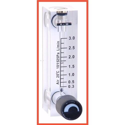 LZT-6T 0.3-3 L/min Square Panel Type Gas Flowmeter Air Flow Meter rotameter LZT6T Tools gas Flow Measuring