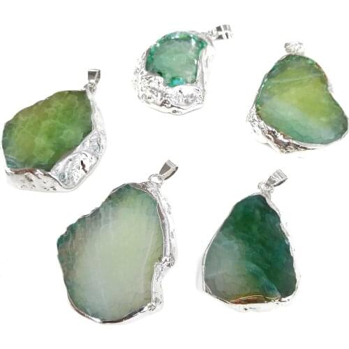 LE SKY 1PC Natural Stone Hot Selling Trendy Agates Pendants Necklace Pendant for Jewelry Making DIY Necklace