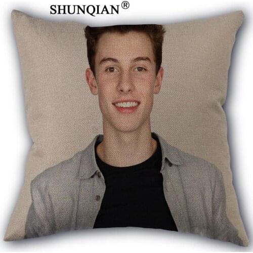 Linen Cotton shawn mendes Pillow Cover Custom Print Home Decorative Pillow Cases 45x45cm one side