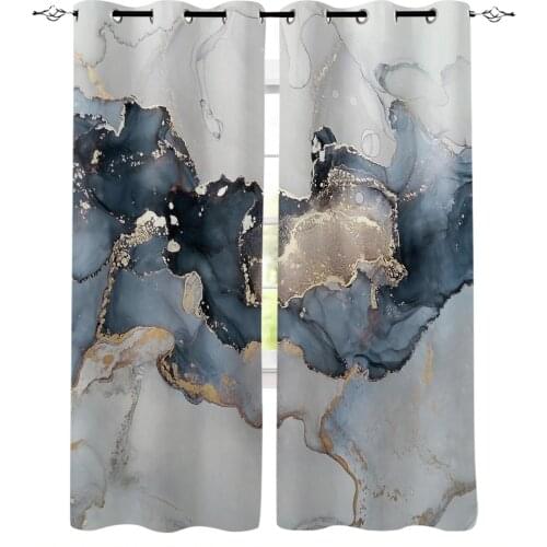Marble Texture Ink Painting Lines Window Curtains Bedroom Kitchen Drapes Panel Curtains for Living Room Christmas Home Decor