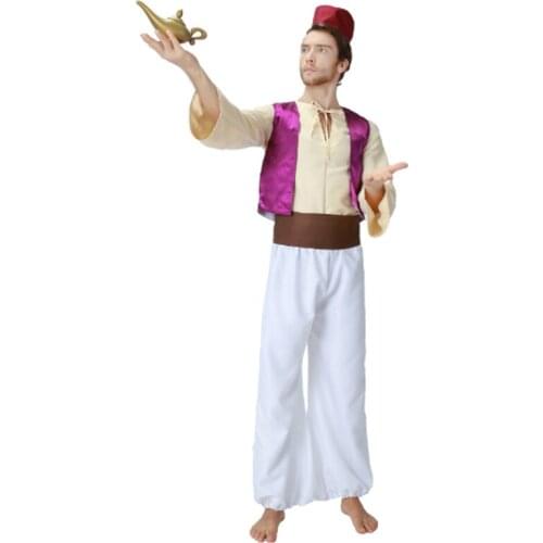 Man Carnival Halloween Myth Prince Costume Aladdin And The Magic Lamp Cosplay Fancy Party Dress