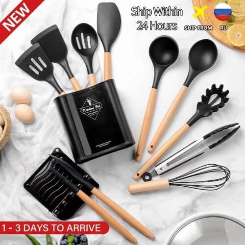 ATUCOHO 12PCS Kitchen Utensils Cooking Kit Silicone Accessories Spaghetti Food Clip Oil Brush Spatula Egg Beater Kitchen Tools