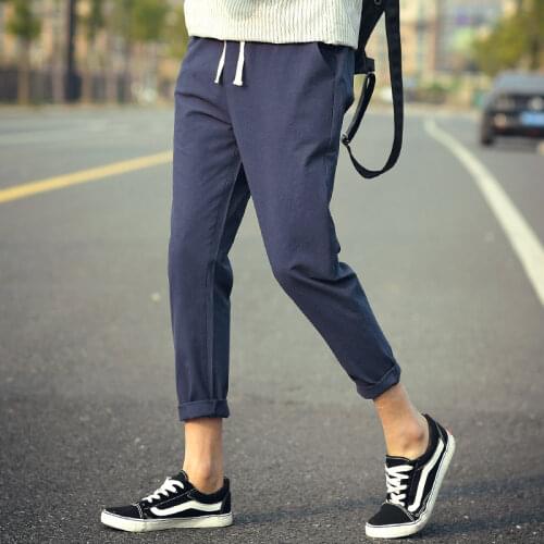 NEW 2020 Spring summer mens casual pants teenagers youth hip hop elastic waist Drawstring harem Ankle Length pants male