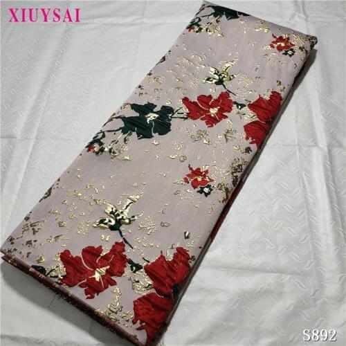 Latest Jacquard Fabric Brocade Lace Tissu Top Selling African Tulle Net Lace Fabric Brocade Fabric for Nigerian Wedding P892