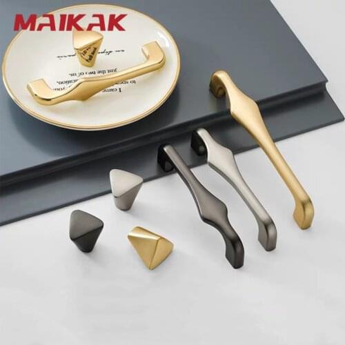 Pearl Gray Gold Cabinet Handles Zinc Alloy Light Luxury Drawer Knobs Kitchen Cupboard Door Pulls Furniture Handle