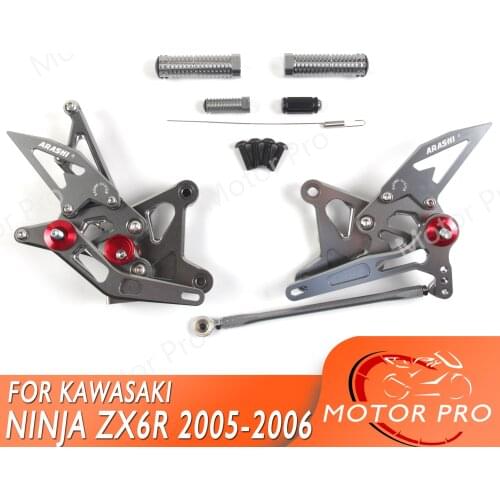Adjustable Footrests For Kawasaki Ninja ZX6R 2005 2006 ZX-6R 636 Motorcycle Accessories Foot Rests Pegs Rearsets Pedal