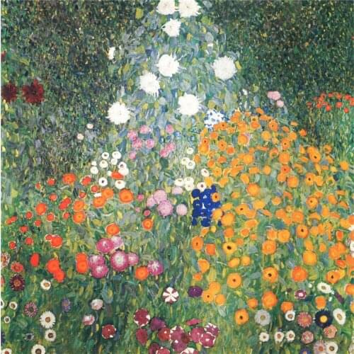 Handmade oil painting reproduction Flower Garden by Gustav Klimt
