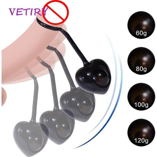 Penis Dumbbell Male Glans Penis Exercise Penis Weight Strength Training Balls Cock Ring Sex Toy for Men 4 Ball Lasting Enhance