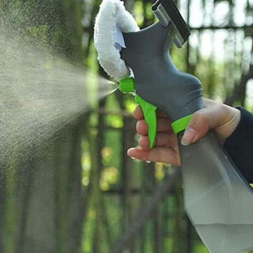 3 in 1 Window Cleaner Spray Bottle Wiper Squeegee Microfibre Cloth Pad Kit Spray Glass Brush Super fiber Cleaning Cloth Scraper