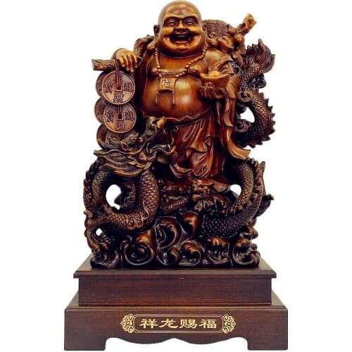 Resin Laughing Buddha Figure Ornament Feng Shui Statue Maitreya Buddha Statue Sculpture Craft Decoration home decor