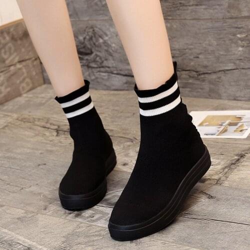 High Top Women Socks Shoes Fire 2018 Winter Female Knitting Snow Boots Hip-hop Hip Hop Korean Version Hip-hop Socks Boots