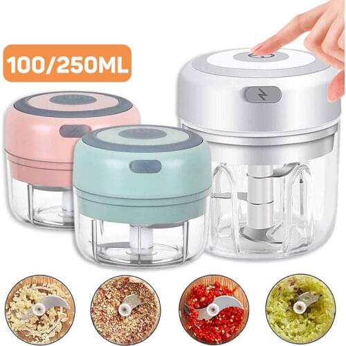 100/250ml Garlic Masher Press USB Wireless Electric Mincer Vegetable Chili Meat Grinder Food Crusher Chopper Kitchen Tools