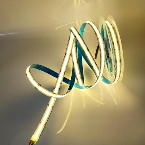 DC12V CCT 2700K-6000K COB LED Strip Light 576LEDs High Density 10mm Flexible FOB COB Soft Dimmable LED Strip Light