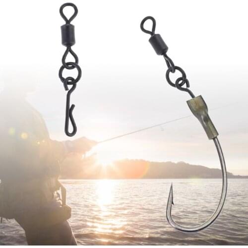 2021 Top 20Pcs Rolling Swivel Hook with Hanging Snap Quick Change Micro Link Ring Tackle